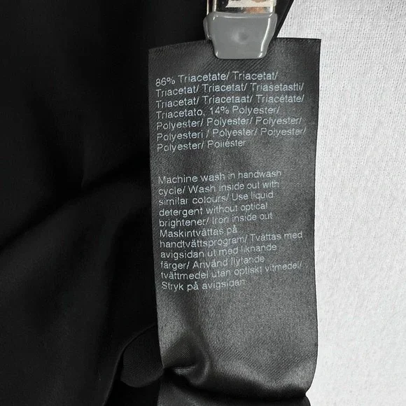 FILIPPA K Short Sleeve Satin Top Womens Small Black Round Neck Minimalist - Picture 12 of 15